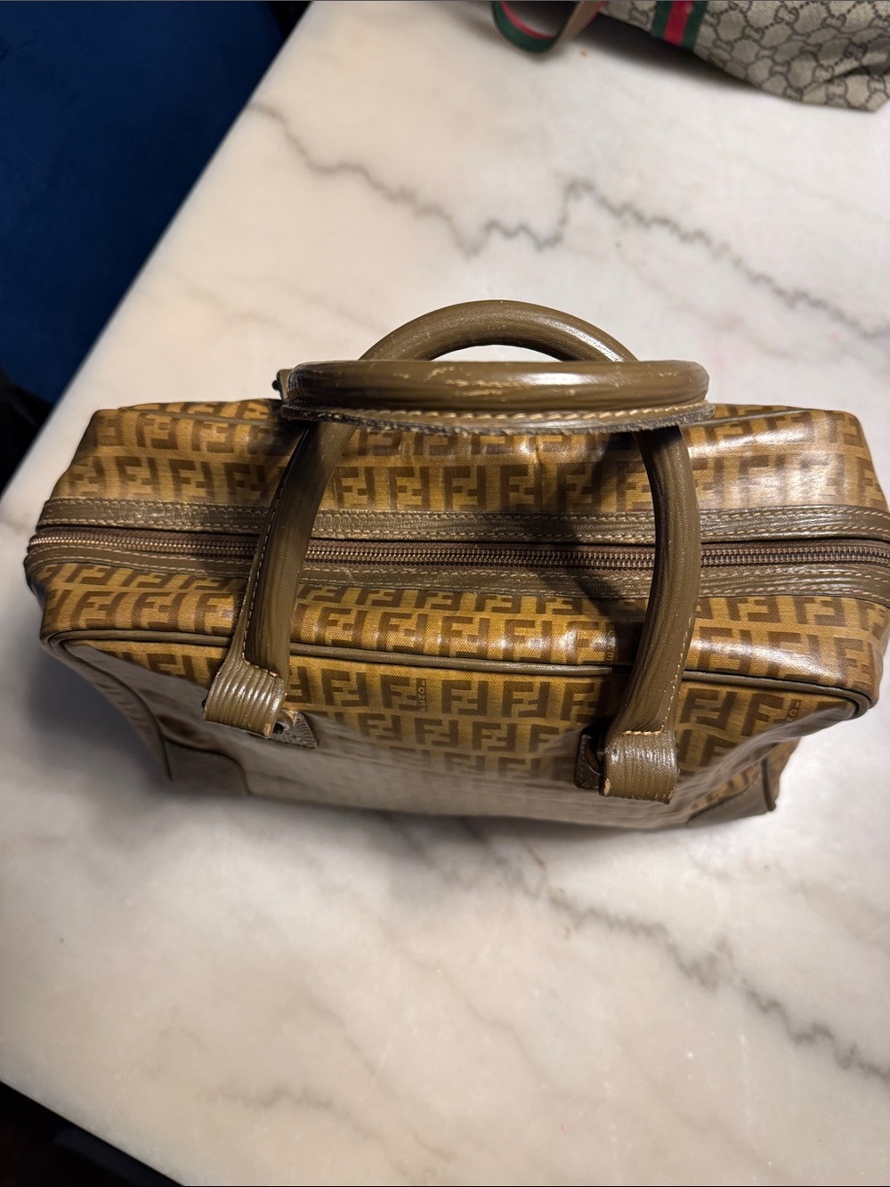 Fendi Tan/Brown FF Monogram Toiletry Bag